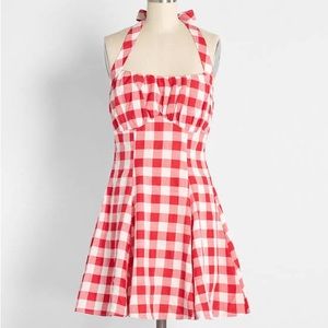 🍉 NWOT ModCloth x Collectif Red Gingham Picnic Dress 🍉